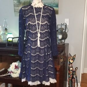 Navy Blue Lace Dress NWT